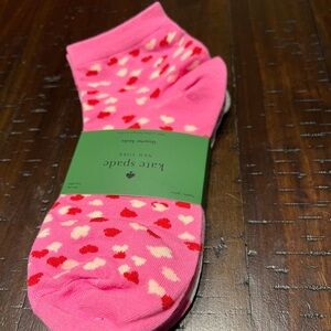 Kate Spade New York Pink Hearts Quarter Length Socks 3 Pairs